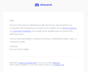 Discord's message to our 2b2t shop